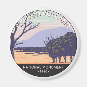 Capulin Volcano Nationalmonument New mexico Retro Magnet