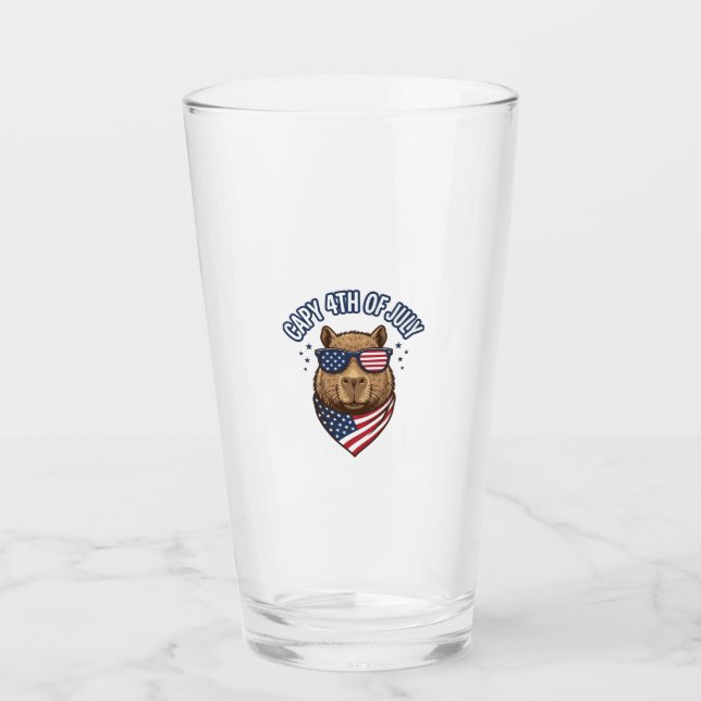 Capy 4:e juli patriotisk kapibarvektordesign_ glaskopp (Framsida)