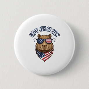 Capy 4:e juli patriotisk kapibarvektordesign_ knapp