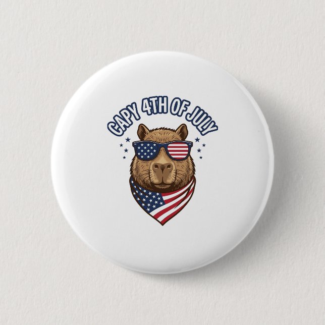 Capy 4:e juli patriotisk kapibarvektordesign_ knapp (Framsida)