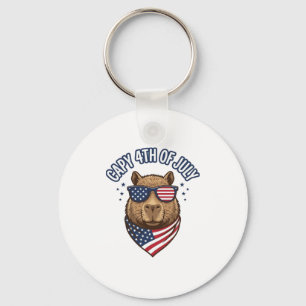 Capy 4:e juli patriotisk kapibarvektordesign_ nyckelring
