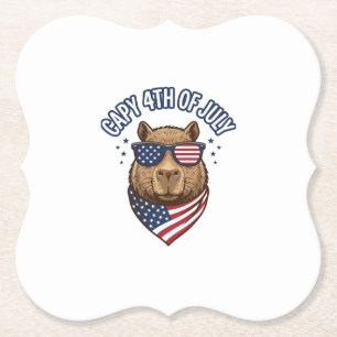Capy 4:e juli patriotisk kapibarvektordesign_ underlägg papper