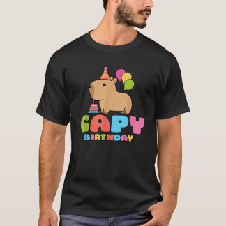 Capy Birthday Capybara Älskare Funny Rodent Animal T Shirt