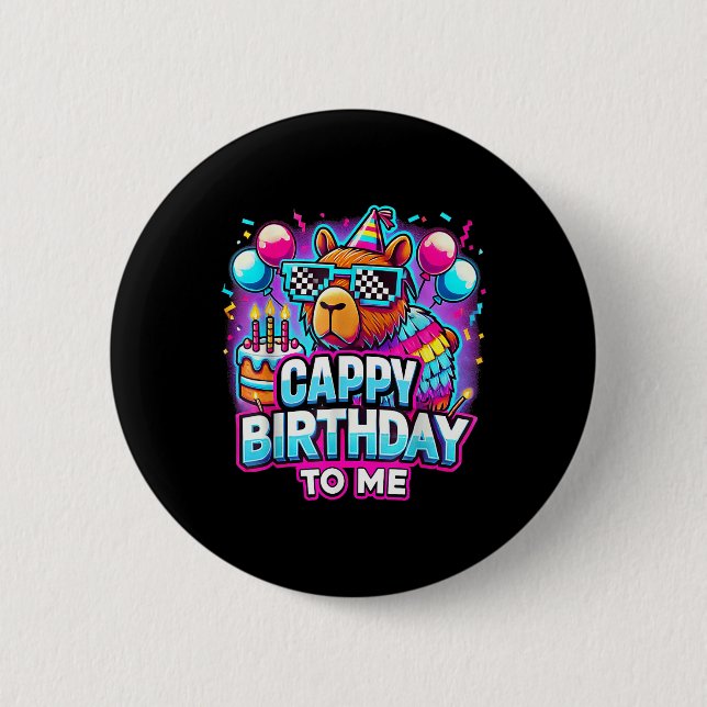 Capy Birthday Funny Cappy Birthday till mig Capyba Knapp (Framsida)