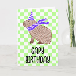 Capy Birthday Funny Capybara Älskare Hälsning Kort