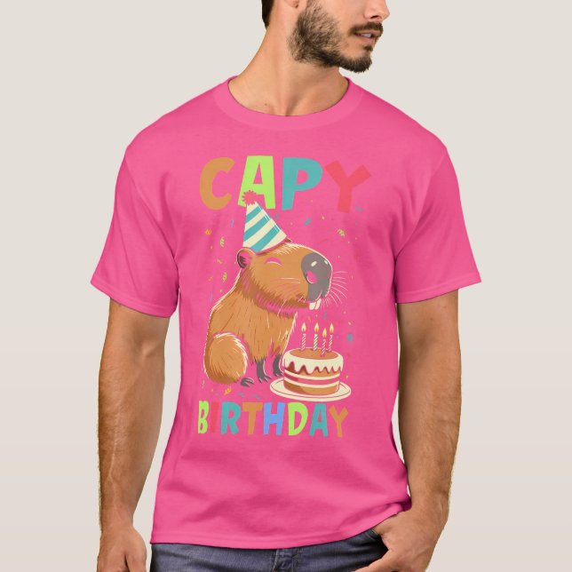 Capy Birthday Funny Capybara Animals Boys Girls Bi T Shirt (Framsida)