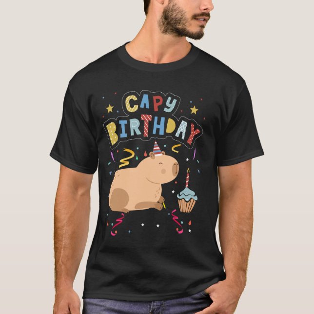Capy Birthday Shirt Funny Capybara Animals Boys Gi T Shirt (Framsida)