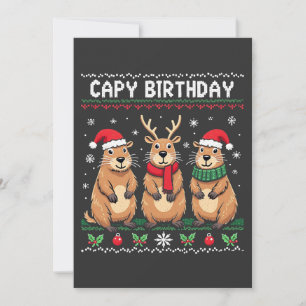 Capy Birthday Ugly jul Sweater Capybara Inbjudningar