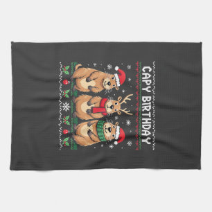 Capy Birthday Ugly jul Sweater Capybara Kökshandduk