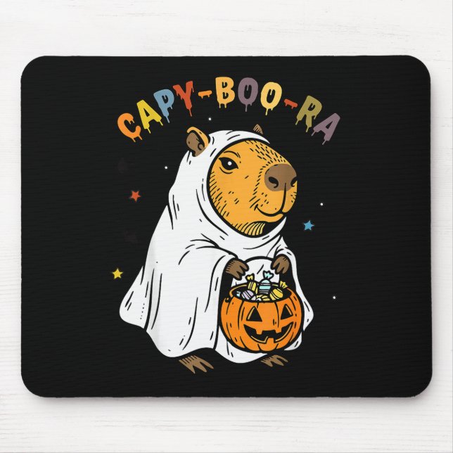 Capy-boo-ra Cappy Halloween Rolig Capybara Dräkt Musmatta (Framsidan)