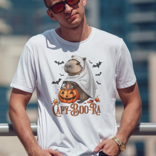 Capy-boo-ra Capybara Halloween Funny T-Shirt (Skapare uppladdad)