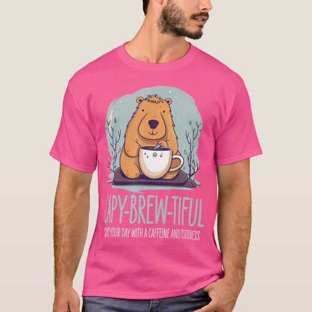 Capy-Brew-Tiful Kaffe Kapybar T Shirt (Framsida)