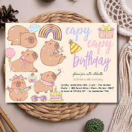Capy capy birthday invitation inbjudningar
