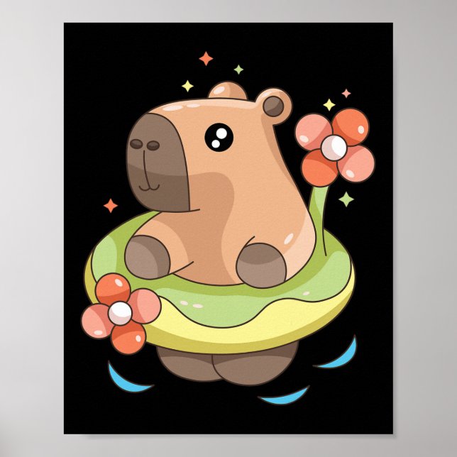 Capy Capybara Floatie Funny Julafton i juli Girls  Poster (Framsidan)