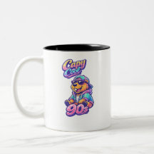 Capy Cool 90-tals Retro Neon Capybara Mugg