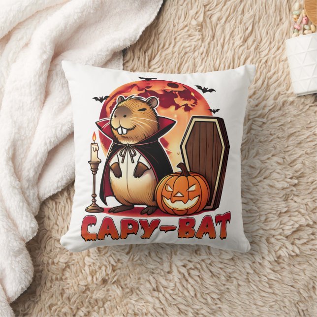 Capy-fladdermus Capybara Halloween Kudde (Filt)