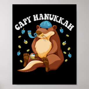 Capy Hanukkah Rolig Judisk Capybara Hanukkah Prese Poster