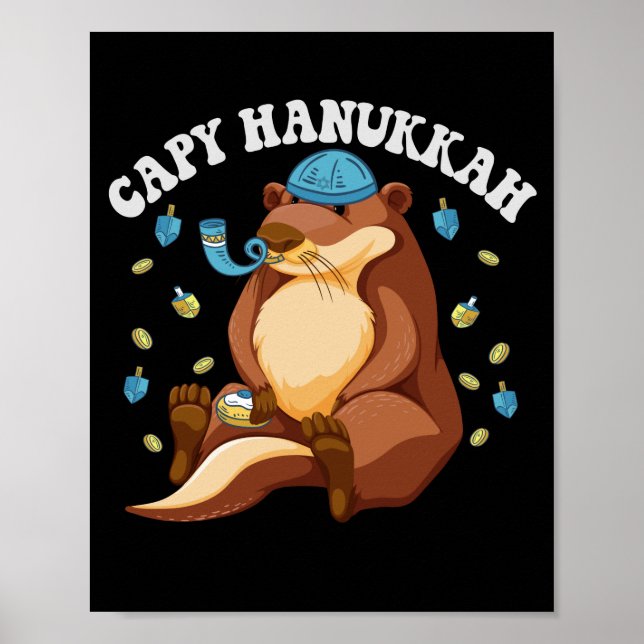 Capy Hanukkah Rolig Judisk Capybara Hanukkah Prese Poster (Framsidan)