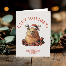 Capy Helgdagars Cute Capybara God jul Photo Helgkort