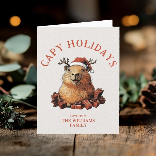 Capy Helgdagars Cute Capybara God jul Photo Helgkort (Skapare uppladdad)