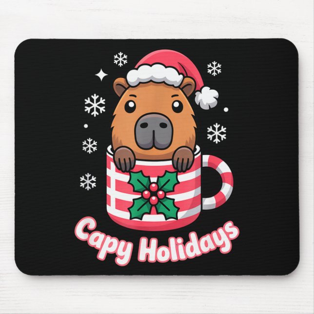 Capy Holidays Cute Capybara Christmas Santa Hat  Musmatta (Framsidan)