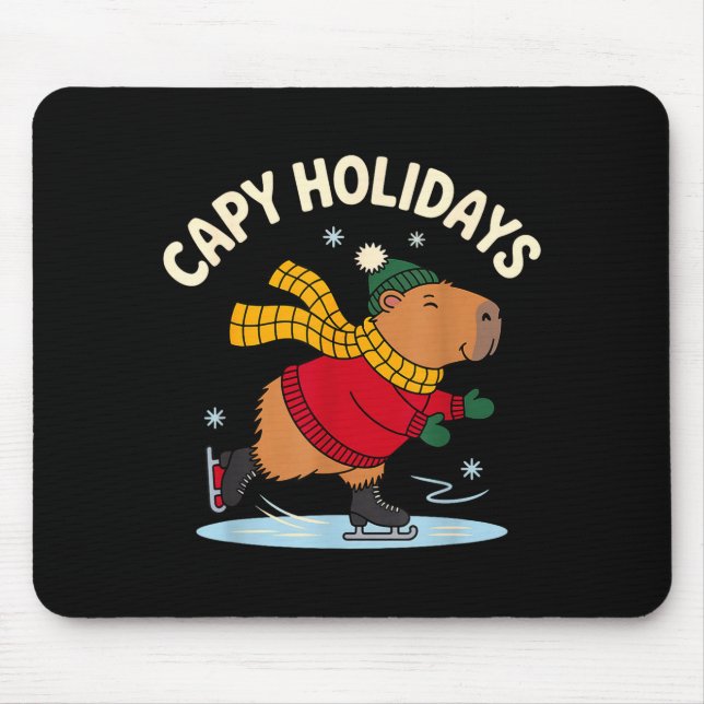 Capy Holidays Ice Skating Capybara Funny Xmas Chri Musmatta (Framsidan)