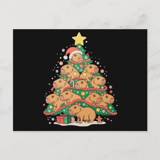 Capy jul Capybara julgran Höckelsäsong Helg Vykort (Framsida)