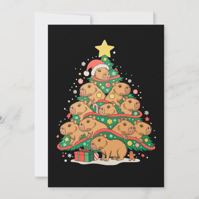 Capy jul Capybara julgran Höckelsäsong Julkort (Framsida)