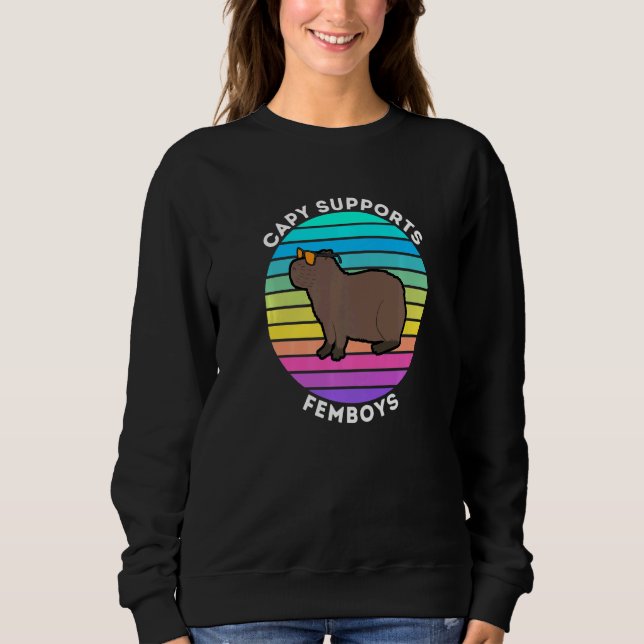 Capy Stöder kvinnliga pojkar Capybara Kärlek Fembo T Shirt (Framsida)