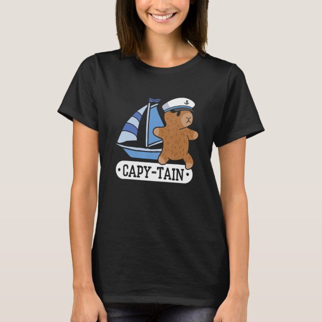 Capy Tain Rodent Capybara Animal Capybaras T Shirt (Framsida)