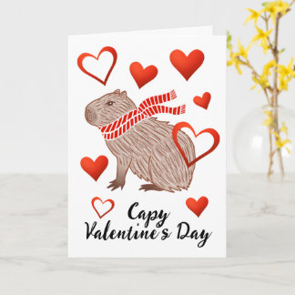 Capy Valentine Day Funny Capybara Älskare Hälsning Kort