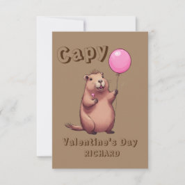 Capy Valentines dag Capybara Classroom Anteckningskort