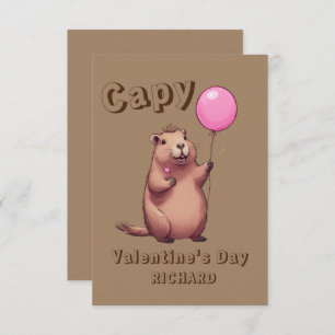Capy Valentines dag Capybara Classroom Anteckningskort