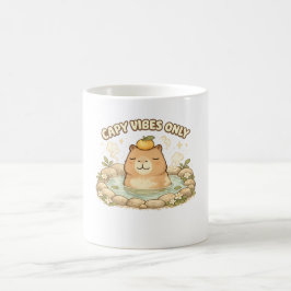 Capy Vibes Only Söt Kawaii Kapybara Kaffemugg