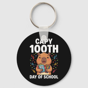 Capybara 100:e dagen i skolan Söt capy djur Nyckelring