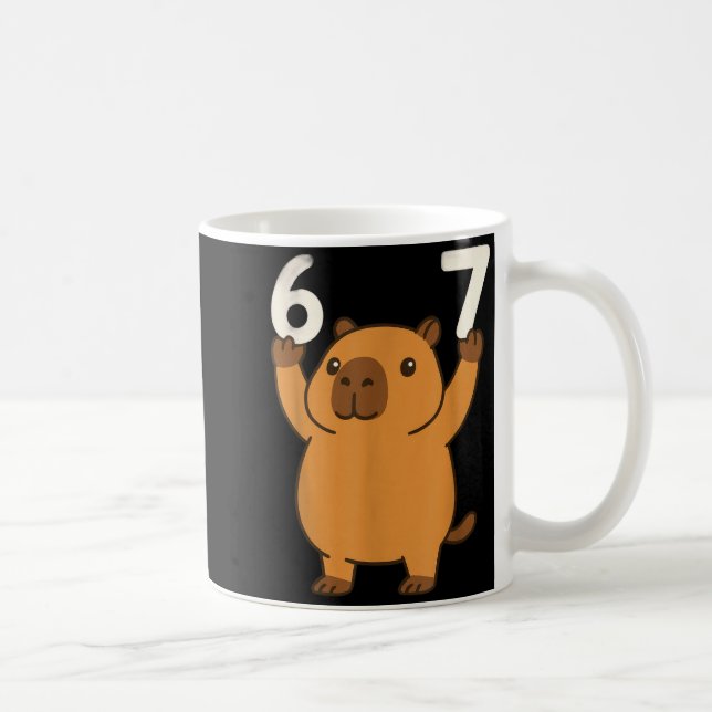 Capybara 67 Meme Sex Sju Rolig  Kaffemugg (Höger)