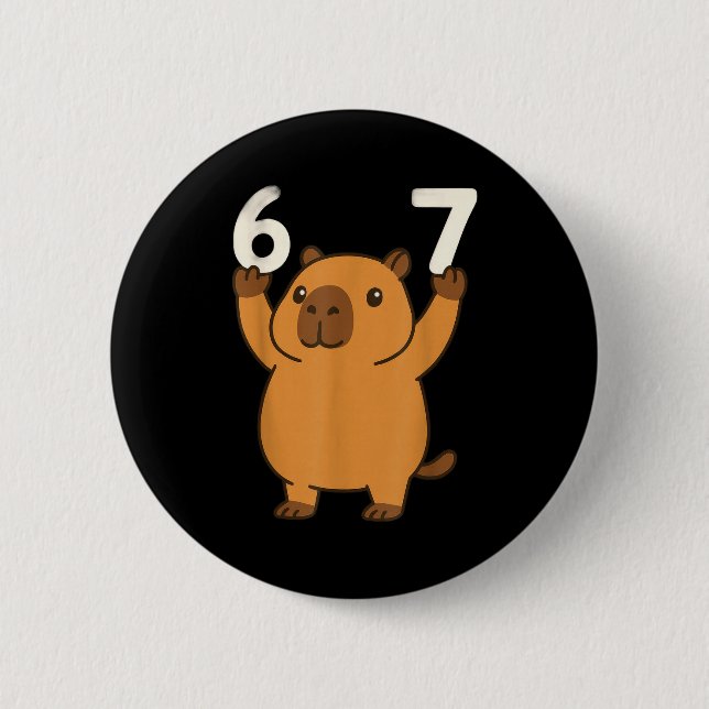 Capybara 67 Meme Sex Sju Rolig  Knapp (Framsida)