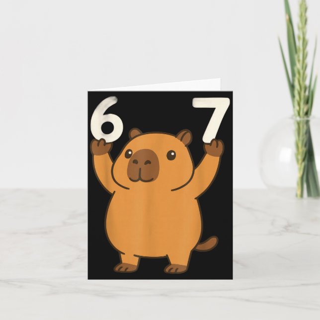 Capybara 67 Meme Sex Sju Rolig  Kort (Framsida)