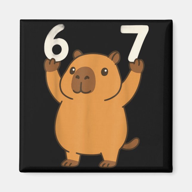 Capybara 67 Meme Sex Sju Rolig  Magnet (Framsidan)