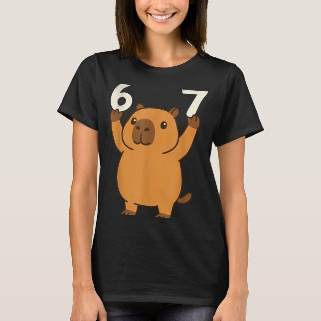 Capybara 67 Meme Six Seven Funny  T Shirt (Framsida)
