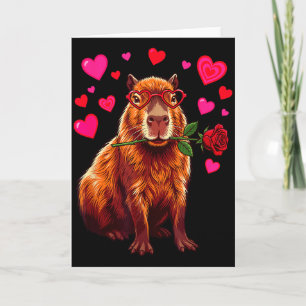 Capybara Alla hjärtans dag Hjärtat Gles Rosa Rolsk Kort