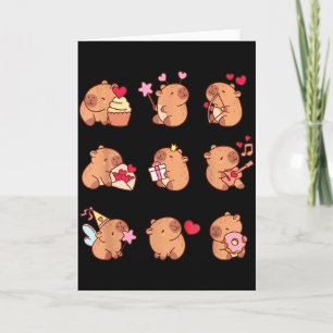 Capybara Alla hjärtans dag Rolig Capy Djurälskare Kort