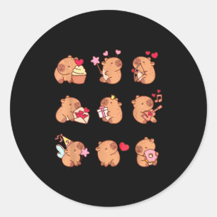 Capybara Alla hjärtans dag Rolig Capy Djurälskare Runt Klistermärke