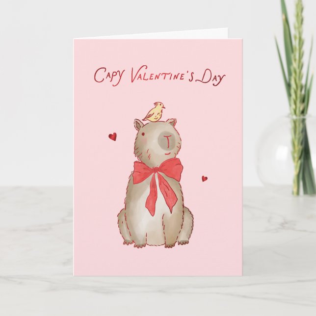 Capybara Alla hjärtans dag Sött par Alla hjärtans- Kort (Framsida)