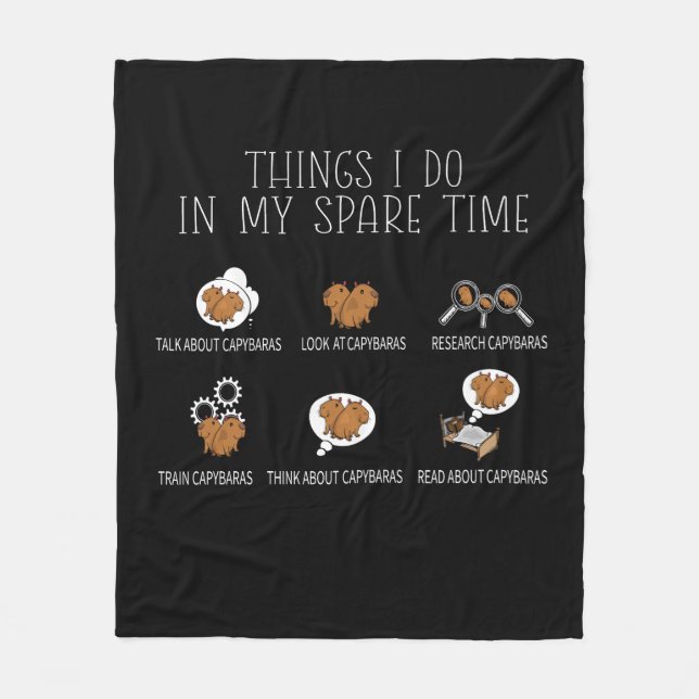 Capybara Älskare Art Kids Funny Capybara Fleecefilt (Framsidan)