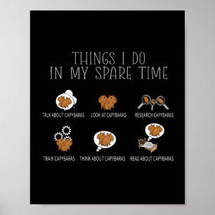 Capybara Älskare Art Kids Funny Capybara Poster