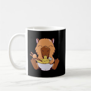 Capybara Älskare japansk Capybara Eating Ramen Noo Kaffemugg