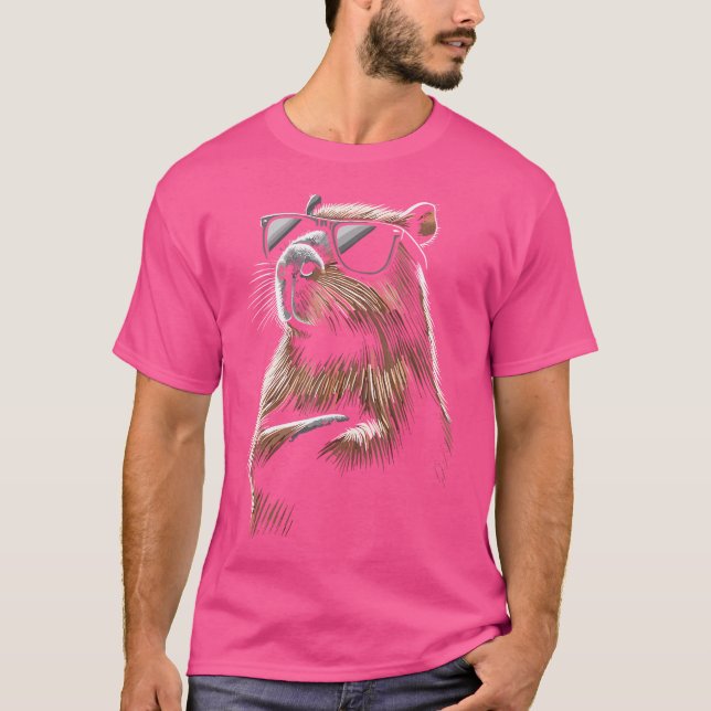 Capybara Älskare med solglasögon T Shirt (Framsida)