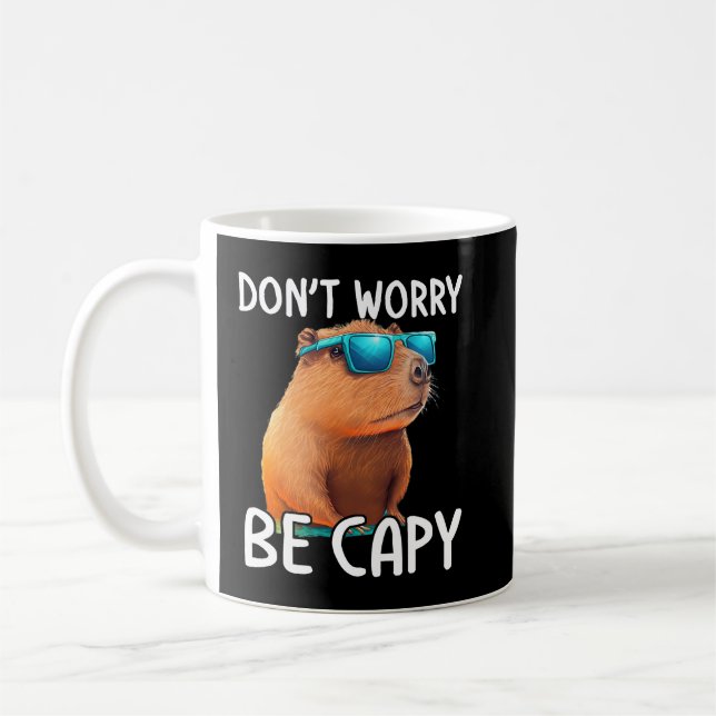 Capybara Älskare OK, jag tar upp Capybara Shirt Fu Kaffemugg (Vänster)