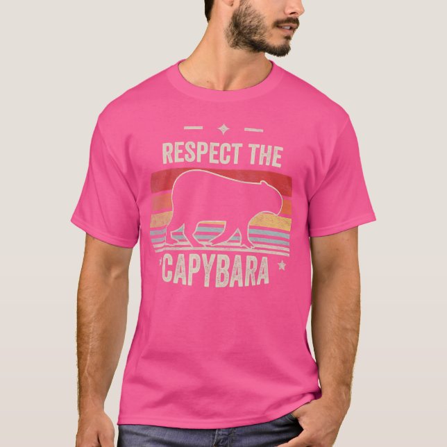 Capybara Älskare respekterar kapybara T Shirt (Framsida)